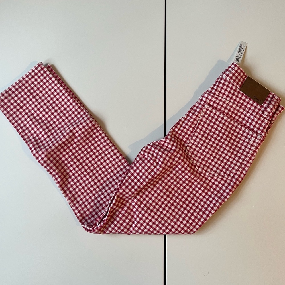 NWT Madewell Perfect Vintage Jeans in Gingham Red 24